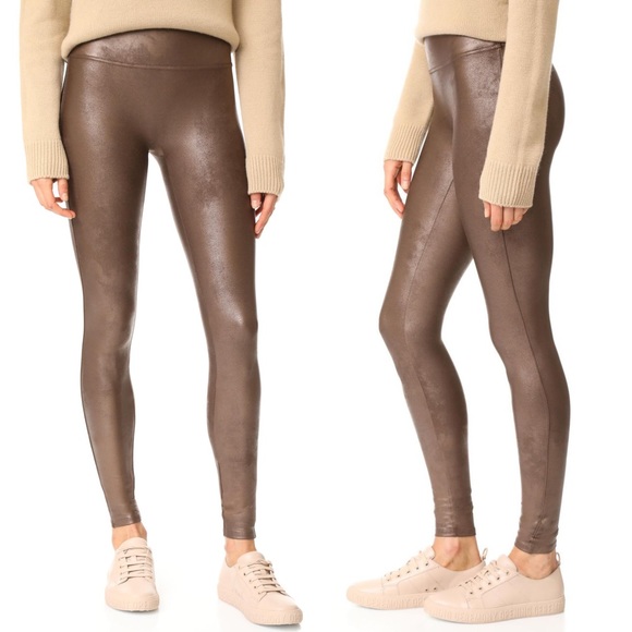 SPANX Pants - Spanx brown faux leather leggings